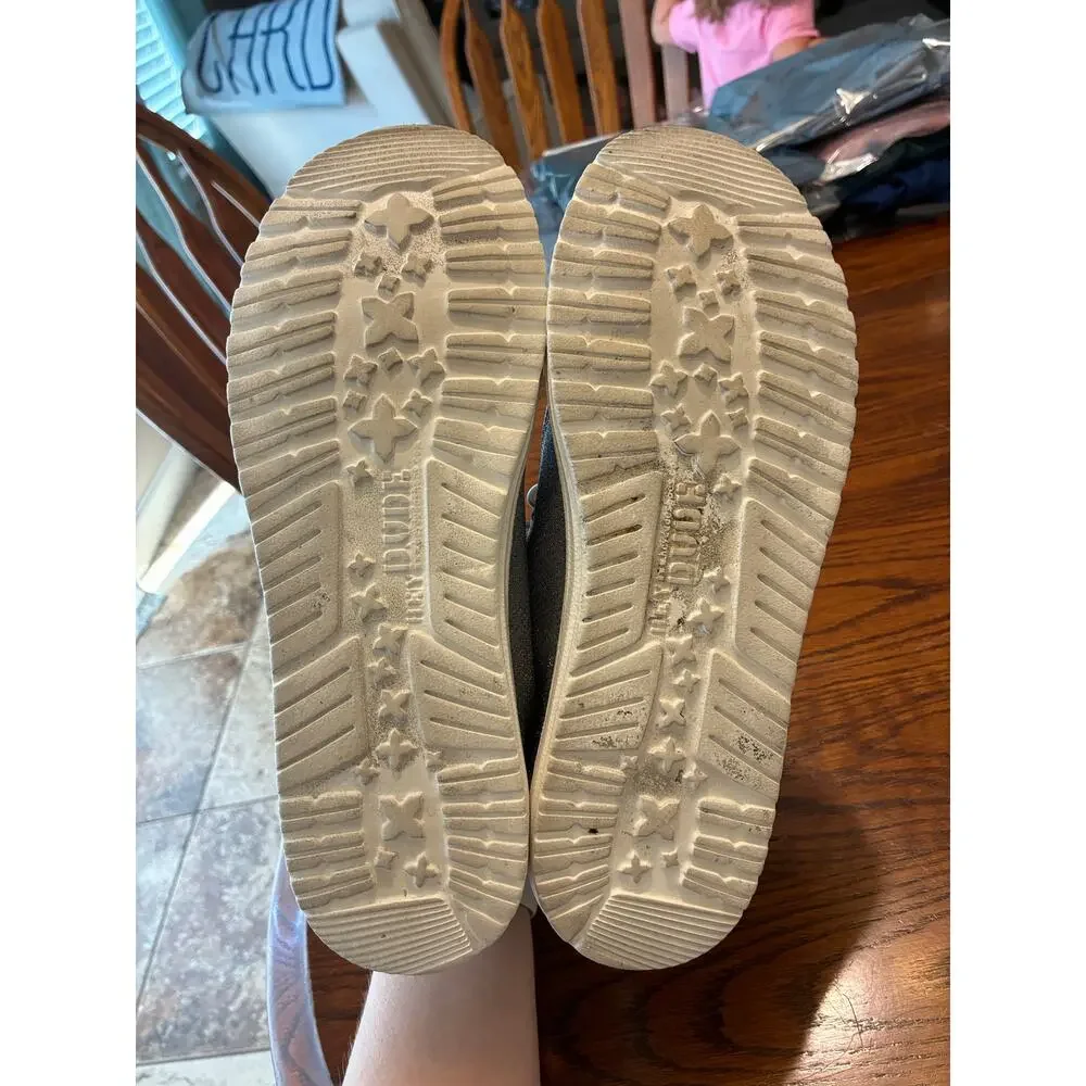 Hey Dude Wendy Metallic Sparkle Charcoal Gray Slip On Comfort Women's Size 11
